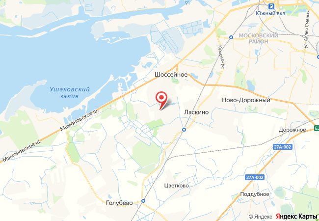 Расположение ЖК «Ласкино Парк» на карте: посёлок Ласкино рядом с Калининградом