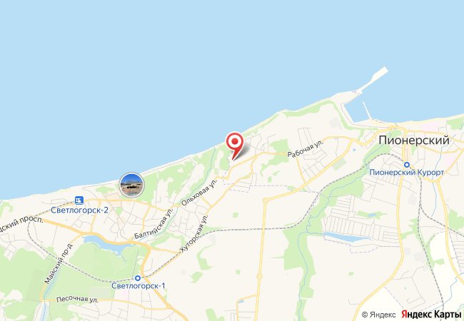 ЖК «МОре» на карте: поселок Рыбное между Светлогорском и Пионерским