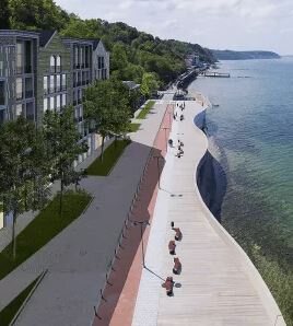 Променад Светлогорска вдоль моря, окружение апартаментов «Элемент»