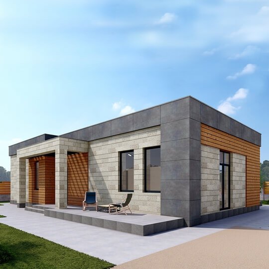 Проект загородного дома 1.5, 101,61 м², в коттеджном посёлке «Резиденция Холмогоровка», визуализация