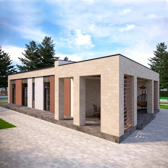 Проект загородного дома 1.6, 117,92 м², в коттеджном посёлке «Резиденция Холмогоровка», визуализация